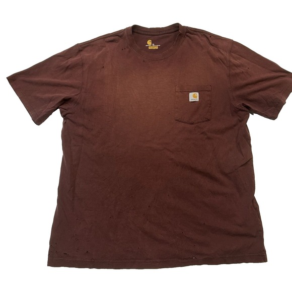 Carhartt Other - Carhartt Pocket Shirt Men XL Maroon Short Sleeve Sun Faded Thrashed Skate Grunge